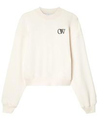 Off-White c/o Virgil Abloh - Logo Printed Crewneck Sweatshirt - Lyst