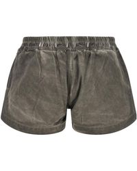 Rick Owens Concordians Fog Boxers Leather Shorts in Black | Lyst