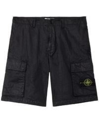 Stone Island - Logo Patch Cargo Shorts - Lyst