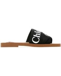 Chloé - Woody Logo-Strap Flat Sandals - Lyst