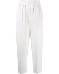 Brunello Cucinelli - Cropped Tapered-Leg Trousers - Lyst