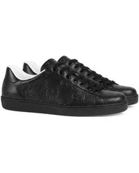 Gucci - New Ace Perforated Leather Mid-top Trainers - Lyst