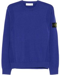 Stone Island - Crew-Neck Logo-Patch Sweater - Lyst