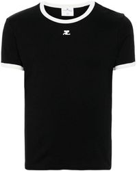 Courreges - Courrèges Contrast Crewneck Straight Hem T-Shirt - Lyst