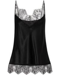 Carine Gilson - Lace-Trimmed Silk-Satin Camisole - Lyst