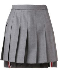 Thom Browne - Pleated Mini Skirt - Lyst
