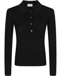 P.A.R.O.S.H. - Ribbed-Knit Polo Top - Lyst