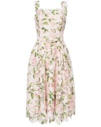 Oscar de la Renta - Floral Guipure Cocktail Dress - Lyst