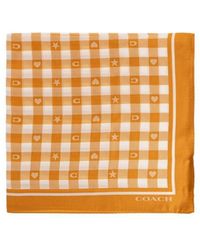 COACH - Patterned Silk Scarf - Lyst