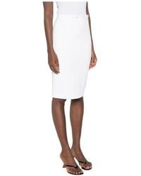 Elisabetta Franchi - Logo-Plaque Pencil Midi Skirt - Lyst