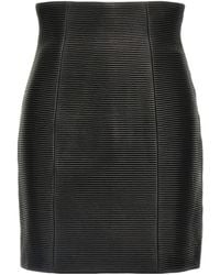 Balmain - Hw Rolled High-Waist Mini Skirt - Lyst