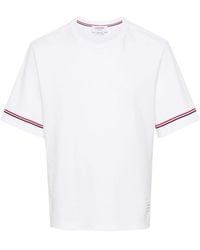 Thom Browne - Rwb-Stripe Crewneck T-Shirt - Lyst