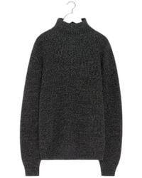 Lemaire - High-Neck Ribbed Sweater - Lyst