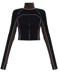 Fendi - Logo Printed Zipped Cropped Training Top - Lyst