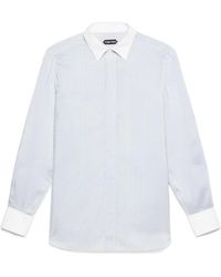 Tom Ford - Silk Ladder Stripe Fluid Fit Shirt - Lyst