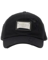 Dolce & Gabbana - Logo-Plaque Distressed Baseball Cap - Lyst