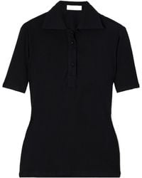 Giuliva Heritage - Ribbed Modal And Silk-Blend Jersey Polo Shirt - Lyst