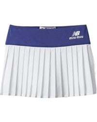 Miu Miu - Stretch Technical Jersey Pleated Miniskirt - Lyst