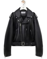 Loewe - Quote Leather Biker Jacket - Lyst