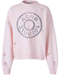 Acne Studios - Distressed Logo Printed Sweatshirt - Lyst