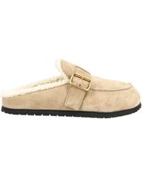 Prada - Shearling-Lined Buckle-Fastening Mules - Lyst