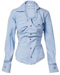 Vivienne Westwood - Orb Gathered Cotton Poplin Shirt - Lyst