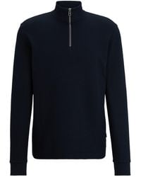 BOSS - Long Sleeve Zipper Collar T-Shirt - Lyst