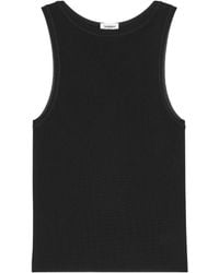 Saint Laurent - Sleeveless Ribbed Knit Tank Top - Lyst