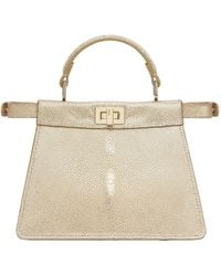 Fendi - Champagne-Colored Metallic Stingray Bag - Lyst