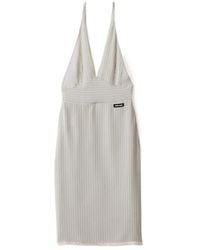Miu Miu - Logo-Patch Striped Dress - Lyst