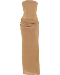 Alex Perry - Strapless Draped Maxi Dress - Lyst