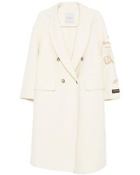 ERMANNO FIRENZE - Floral-Embroidered Double-Breasted Coat - Lyst