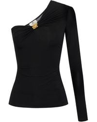 Elisabetta Franchi - One-Shoulder Draped Top - Lyst