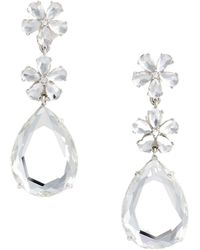 Self-Portrait - Crystal Flower Tiered Earrings - Lyst
