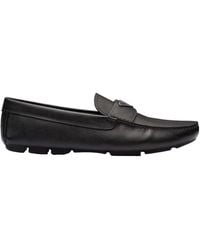 Prada - Triangle-Logo Loafers - Lyst