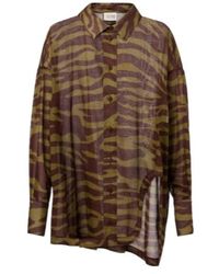 The Attico - Zebra-Print Cotton Muslin Shirt - Lyst