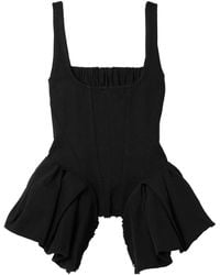 Marques'Almeida - Frayed Ruffled Denim Top - Lyst
