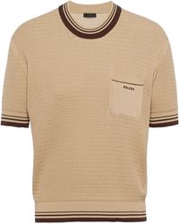 Prada - Short-Sleeved Crewneck Jumper - Lyst