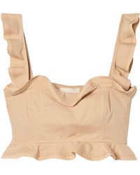 Ulla Johnson - Short Top With Ruffled Trim - Lyst