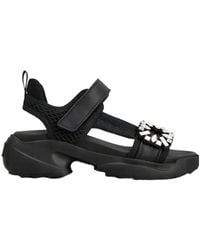 Roger Vivier - Viv On The Run Embellished Flat Sandals - Lyst
