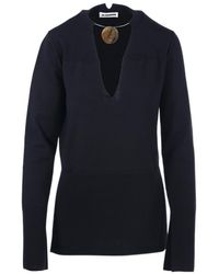 Jil Sander - V-Neck Knitted Jumper - Lyst