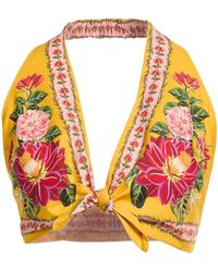 FARM Rio - Floral Sleeveless Camisole Crop Top - Lyst