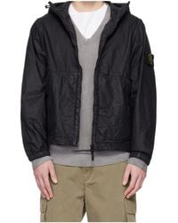 Stone Island - Logo Patch Hooded Jacket - Lyst