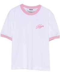 MSGM - Short-Sleeved Jersey T-Shirt - Lyst