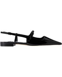 Jimmy Choo - Didi Patent-Leather Slingback Point-Toe Flats - Lyst