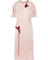Erdem - Tulip Appliqué Crinkled Metallic Satin Gown - Lyst