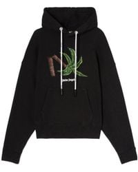 Palm Angels - Broken Palm Embroidered Drawstring Hoodie - Lyst