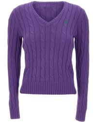 Polo Ralph Lauren - Cable-Knit V-Neck Knitted Sweater - Lyst
