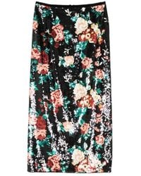 forte_forte - Sequin-Embellished Floral-Motif Midi Skirt - Lyst
