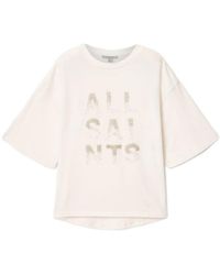 AllSaints - Stacks Amelie Oversized Embellished T-Shirt - Lyst